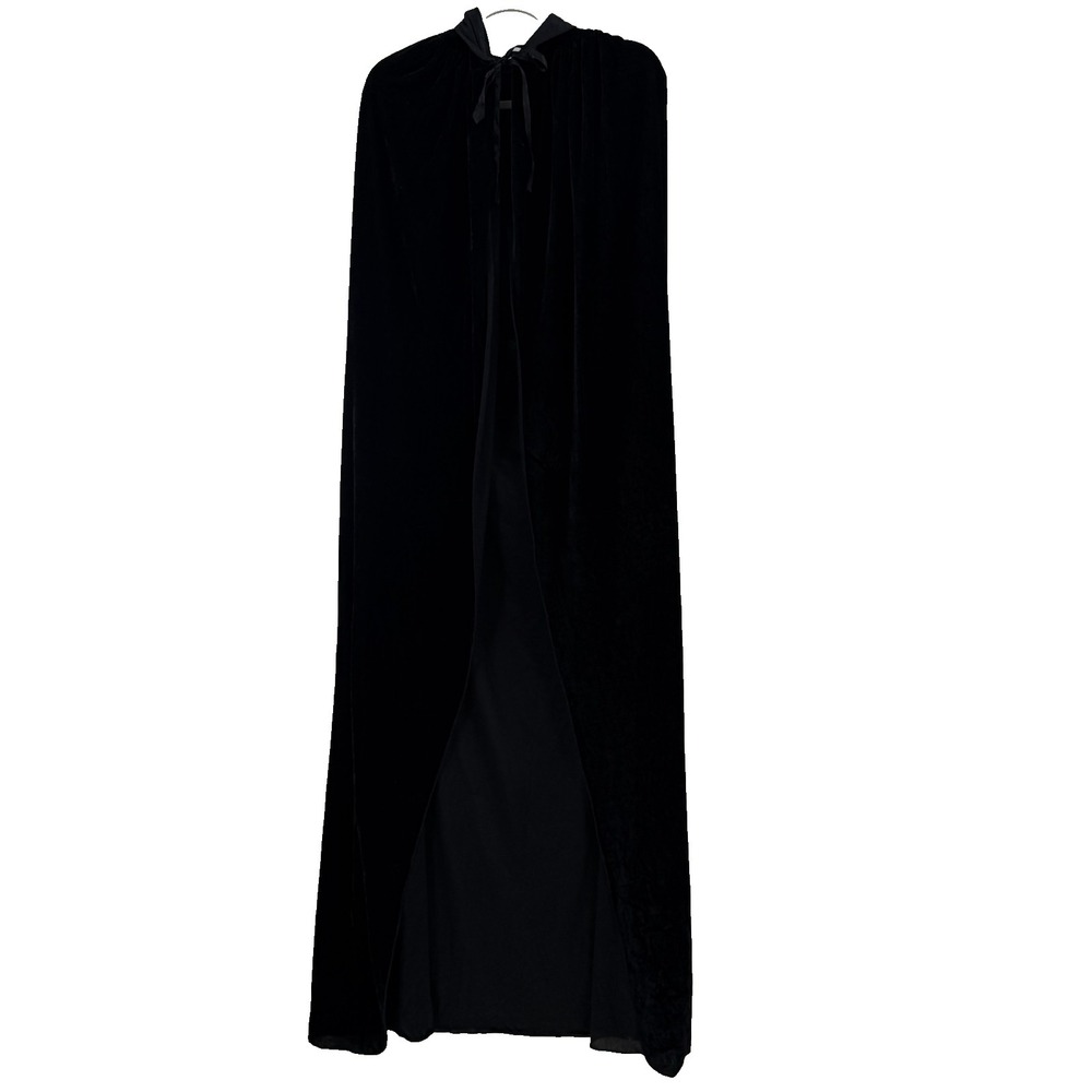 Black Whimsigoth Gothic Cape Dress Set Sheer Celestial Moon Stars Witchy RenFair - Picture 14 of 16